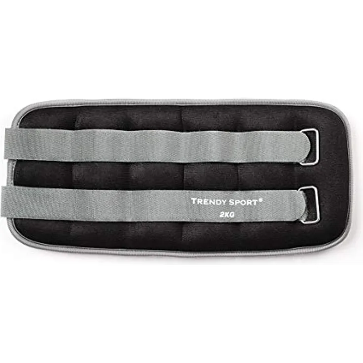 Trendy Sport Unisex – Erwachsene Ankle and Wrist Weight Gewichtsmanschetten, Schwarz-Grau, 2,0 kg