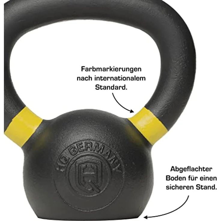 HQ Germany® Powdercoat Kettlebell | Vollguss | 4-32kg | Starter-Sets | ±2,0% Gewichtstoleranz, Gewicht:04KG – Bild 2