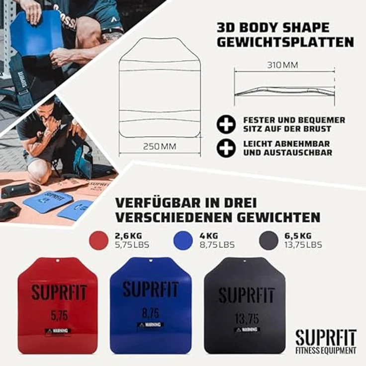 SUPRFIT - Sigurd 3D Gewichtsweste mit 2 x 2.6 kg für Calisthenics, Krafttraining & Crossfit - Verstellbare Weight Vest für bis zu 17 kg - Unisex Trainingsweste mit Gewichten - Weighted Vest Olivgrün – Bild 5