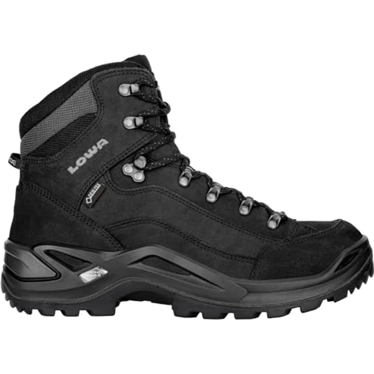 Lowa Renegade Gtx Mid, Herren Wanderschuhe mit Gore-Tex-Membran, Schwarz, Größe 42 – Bild 1