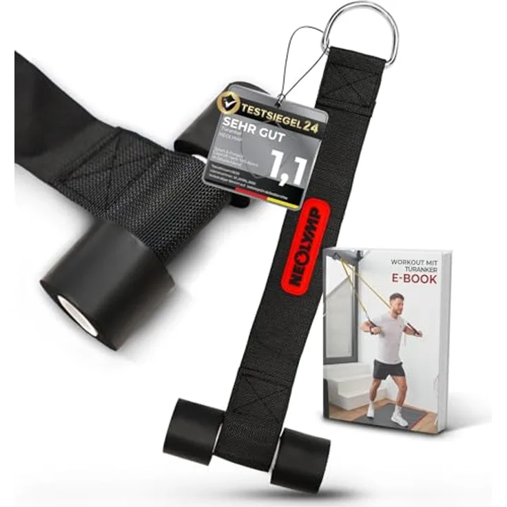 NEOLYMP Türanker für Fitnessbänder, Klimmzugbänder und Therapiebänder, schaumstoffgepolstert, vielseitig einsetzbar, mit E-Book für Trainingsanleitungen