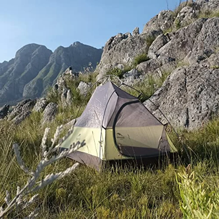 Naturehike Cloud Up 1, ultraleichtes Einzelzelt für 1 Person, wasserdichtes 20D Nylon mit PU4000mm, Olivgrün – Bild 3