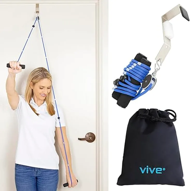 Vive Schulterrolle – über der Tür Physiotherapie, Reha-Seil, Trainingsgerät für Rotatorenmanschette – Armrehabilitationsübung für gefrorene Schulter-Physiotherapie, Flexibilität und Dehnung