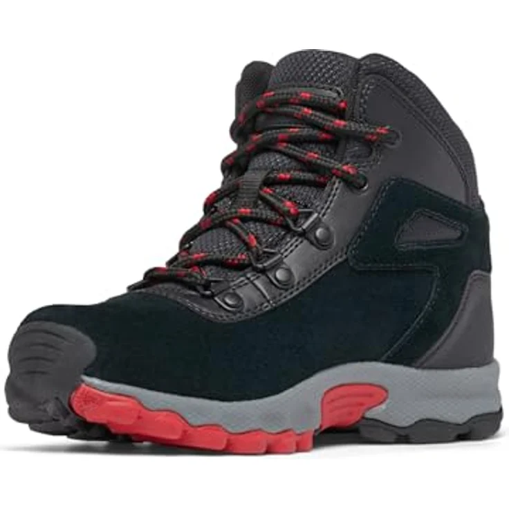 Columbia Youth Newton Ridge Amped, leichte Kinder-Wanderstiefel mit Omni-Shield und TECHLITE Dämpfung, Schwarz und Mountain Red – Bild 2