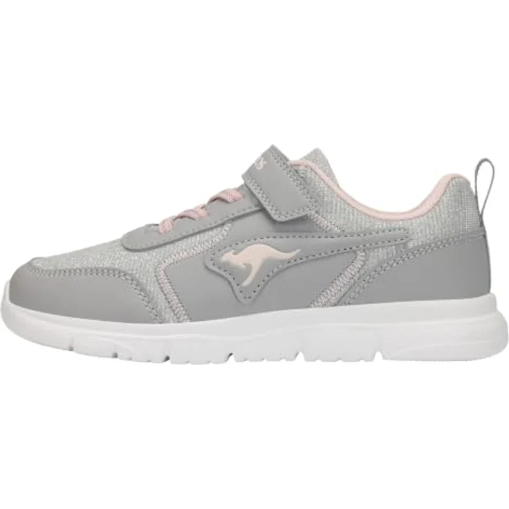 KangaRoos K-ETK.ZIG EV, sportlicher Kinder Sneaker in Grau mit Glitzer und Rosa Akzenten, Größe 32 – Bild 6