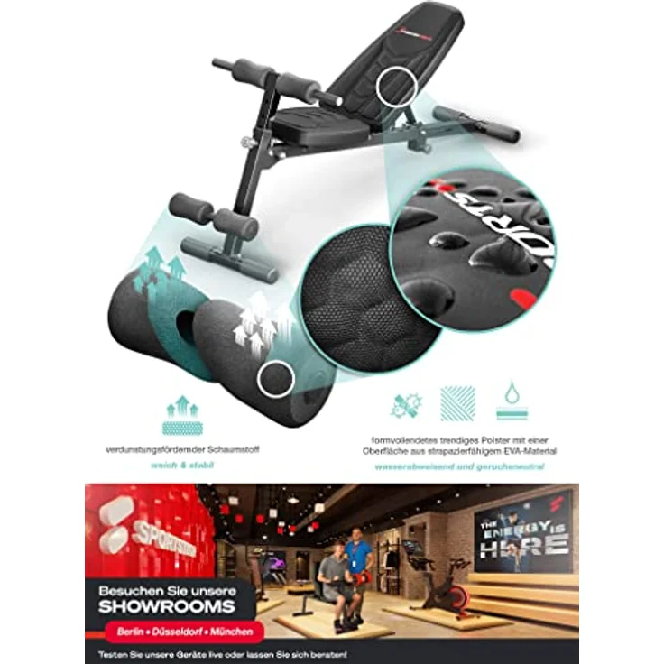 Sportstech Hantelbank BRT500, 8in1 Multifunktion, Easy-Folding-System, EVA Polstermaterial, inkl. XXL-Übungsposter - Preisvergleich – Bild 4