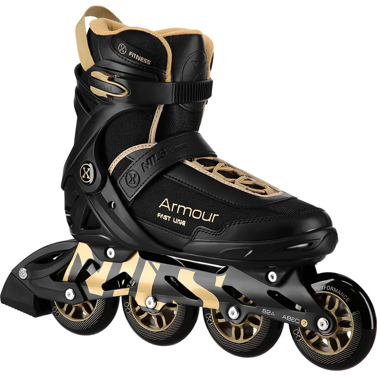 Nils Extreme Na22151 Armour, Schwarz-Gold Rollschuhe Größe 42