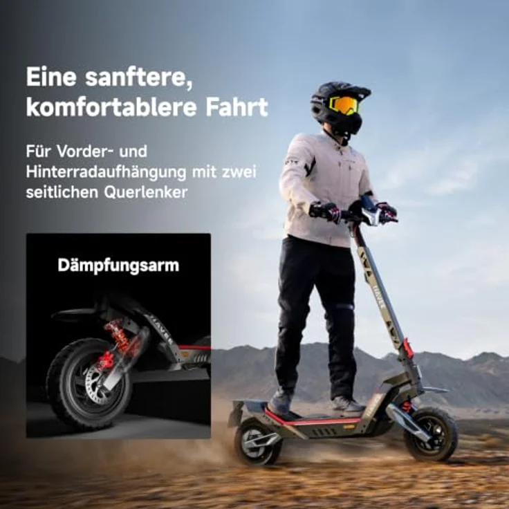 NAVEE XT5 MAX E-Scooter, 700 W, 899 Wh, bis zu 110 km Reichweite, klassischer Roller in Schwarz, Grau oder Rot, 50 km/h, deutsche Straßenzulassung, 35,6 kg, versandkostenfrei – Bild 5