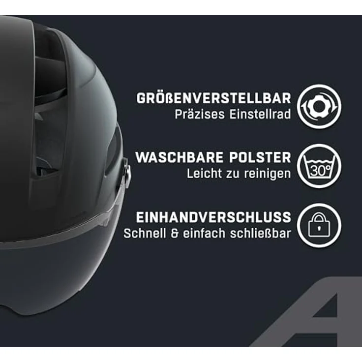 Alpina Soho Visor, Fahrradhelm Matt Schwarz für Kopfgrößen 51-56 cm mit Hi-EPS und optimaler Belüftung – Bild 4