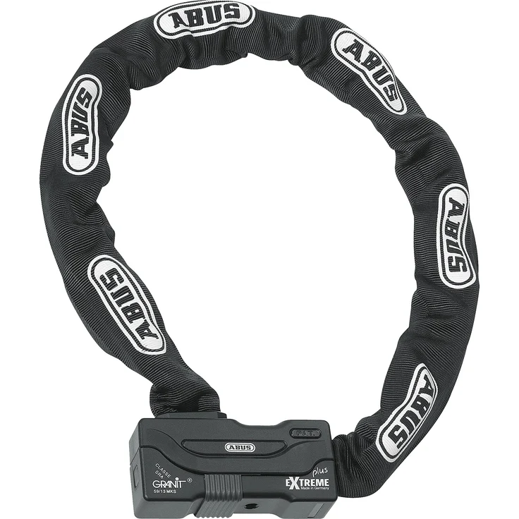 Abus Granit Extreme Plus 59, Veloschloss mit 12-mm-Sechskantkette aus gehärtetem Stahl, 170 cm – Bild 1