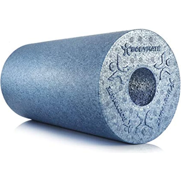 BODYMATE Faszienrolle Standard Mittel-Hart, EPP-Schaumstoff, mit Gratis E-Book, 30x15cm, Cool-Grey-Blue – Bild 1
