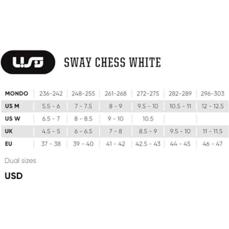 Usd Sway Chess Pro, Inline Skates, aggressive Hardboot mit Dual-Fit-Liner und Kizer Fluid IV Frames, weiß/grau, Größen 46-47 – Bild 9