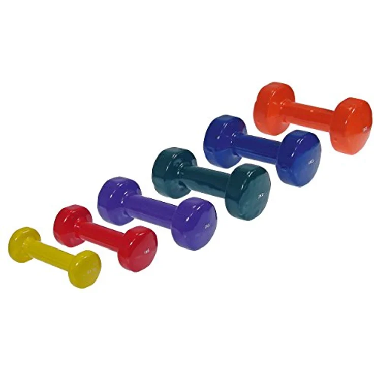 Sport-Tec Fausthanteln 0,5-5 kg, 6er Set, Gymnastikhantel Vinylhanteln Aerobic, Pilates, Workout - Vinylhanteln in verschiedenen Farben – Bild 1