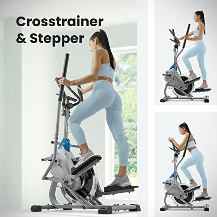 Hop-Sport Cross Stepper für zuhause HS-400B Icon - 2-in-1 Crosstrainer und Stepper mit Trainingscomputer - innovatives Trainingsgerät verbindet das Stepper- und Crosstrainer-Training – Bild 5