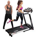 Miweba Sports elektrisches Laufband HT1000 | 3,5 PS - 16 Km/h - Incline 6% - Traglast 120 Kg - Klappbar - 12+4 Laufprogramme - Smartphone Tablet Halterung - Große Lauffläche (Schwarz)