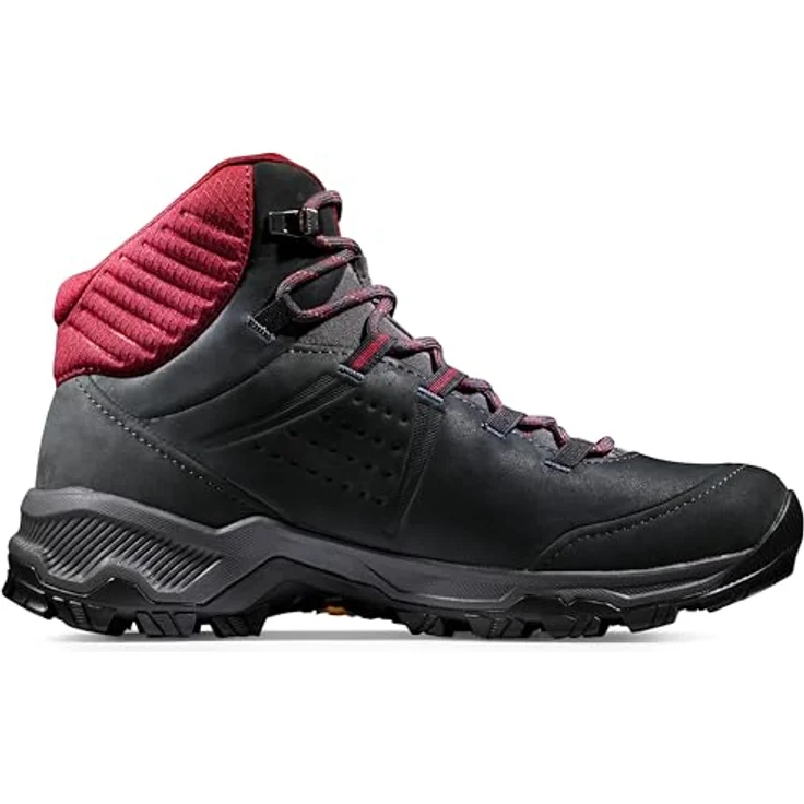 Mammut Nova Mid IV GTX, wasserdichter Wanderschuh aus Nubukleder mit GORE-TEX, flexibel und griffig, schwarz/rot – Bild 3