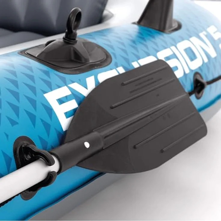 Intex Schlauchboot 66325, Komplett-Set mit 2 Paddeln, Luftpumpe und Tragetasche, 366 x 168 cm, bis 600 kg, ideal für 5 Personen – Bild 5