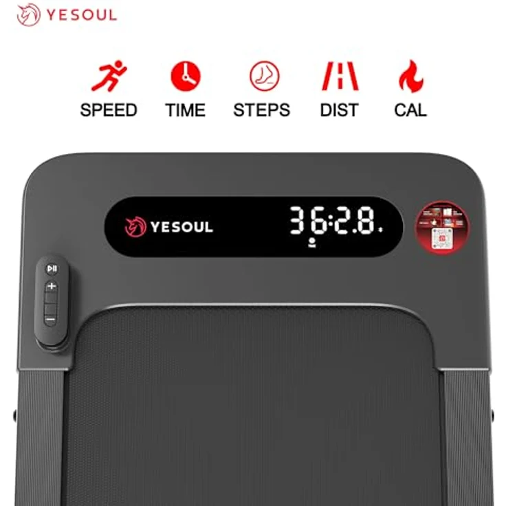 YESOUL W2 Walking Pad, leises Laufband mit 6-Zonen-Dämpfung, App-kompatibel, bis 135 kg, LED-Display, 0,5–6,1 km/h – Bild 3