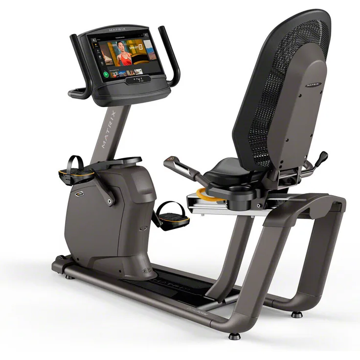 Sport-Tec Matrix Liegeergometer R50 mit XIR Konsole, 16" HD-Touchscreen, WLAN, Bluetooth, 30 Stufen Widerstand, Comfort Arc Sitz, schwarz