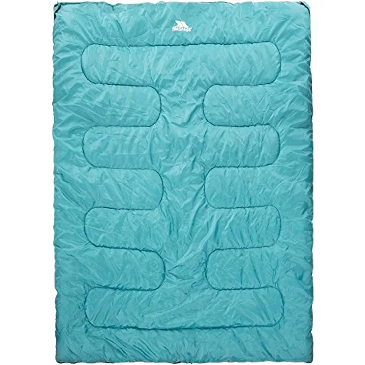 Trespass Catnap 3 Season Double Sleeping Bag, Wasserabweisend, Maße 180cm x 140cm, Jade, für Temperaturen von -3°C bis +22°C