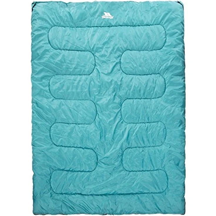 Trespass Catnap 3 Season Double Sleeping Bag, Wasserabweisend, Maße 180cm x 140cm, Jade, für Temperaturen von -3°C bis +22°C – Bild 1