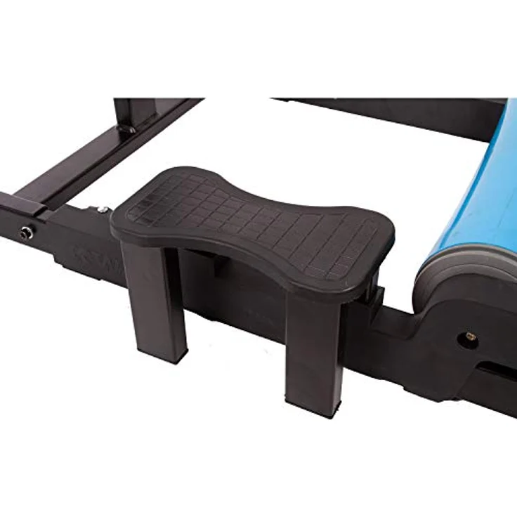 M-Wave Fahrrad Trainings Rolle, Rollentrainer für 26" bis 29" Fahrräder, schwarz/blau, werkzeuglose Längenanpassung, leiser Lauf, platzsparend zusammenklappbar – Bild 3