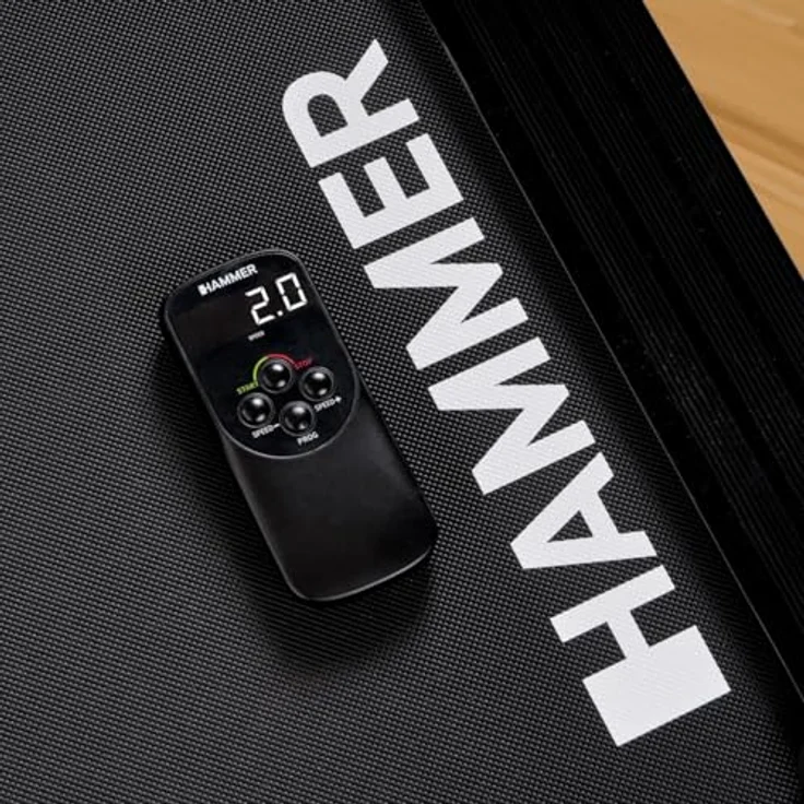 HAMMER Laufband Walk 2.0 - Walking Pad mit Steigung, flüsterleiser Antrieb, LCD-Fernbedienung, platzsparendes Design, schwarz – Bild 3
