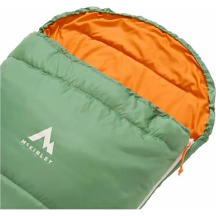 Mckinley Kinder JR. SoftActive 10 Mumienschlafsack, Polyester-Hohlfaserfüllung, leicht und kompakt, Green/Orange/Beige, 140L – Bild 3