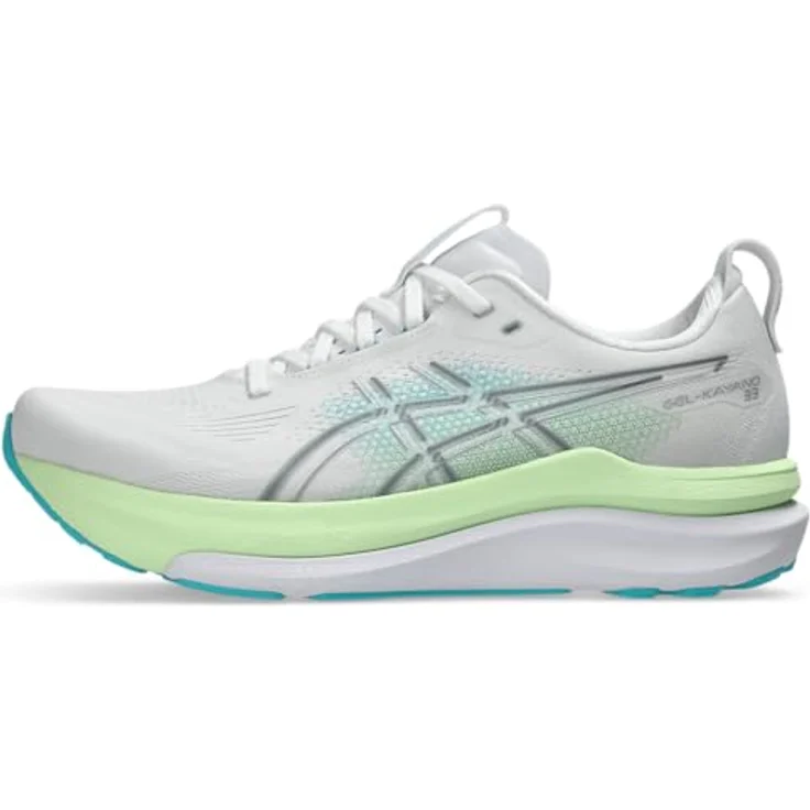 Asics GEL-KAYANO 33, Laufschuhe für Überpronierer mit atmungsaktivem Obermaterial, weiß, Größe 45 – Bild 4