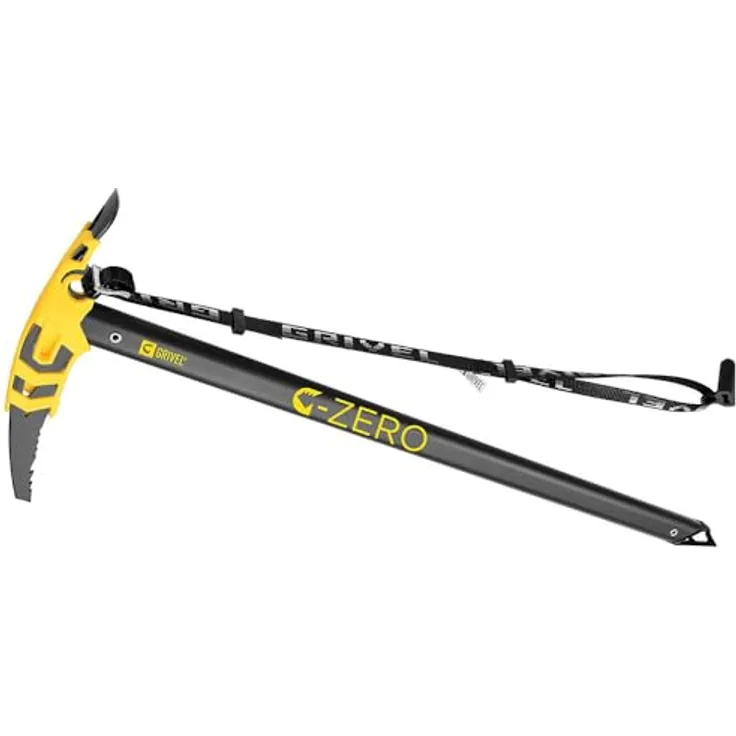 Grivel G Zero Black Eispickel, 58 cm mit langem EVO, CE-Stollen, Unisex, Erwachsene