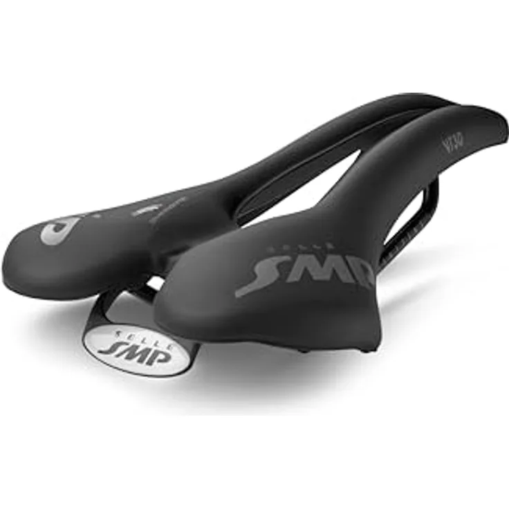 Selle Smp VT30, Velosattel mit ergonomischem Design, matte schwarze Veloursoberfläche, leicht 290 g, geeignet für Rennräder und Mountainbikes