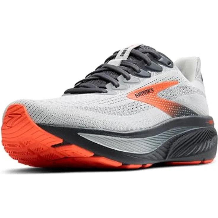 Brooks Ghost 17, Neutrale Laufschuhe mit optimaler Dämpfung, Weiß/Pink Clay/Gecko, Größe 42.5 – Bild 1