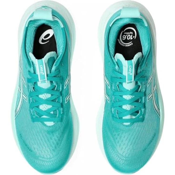 ASICS GEL-NIMBUS 27, Laufschuhe mit maximaler Dämpfung, PureGEL Technologie, Wave Teal/Illuminate Mint, Größe 42.5 – Bild 3