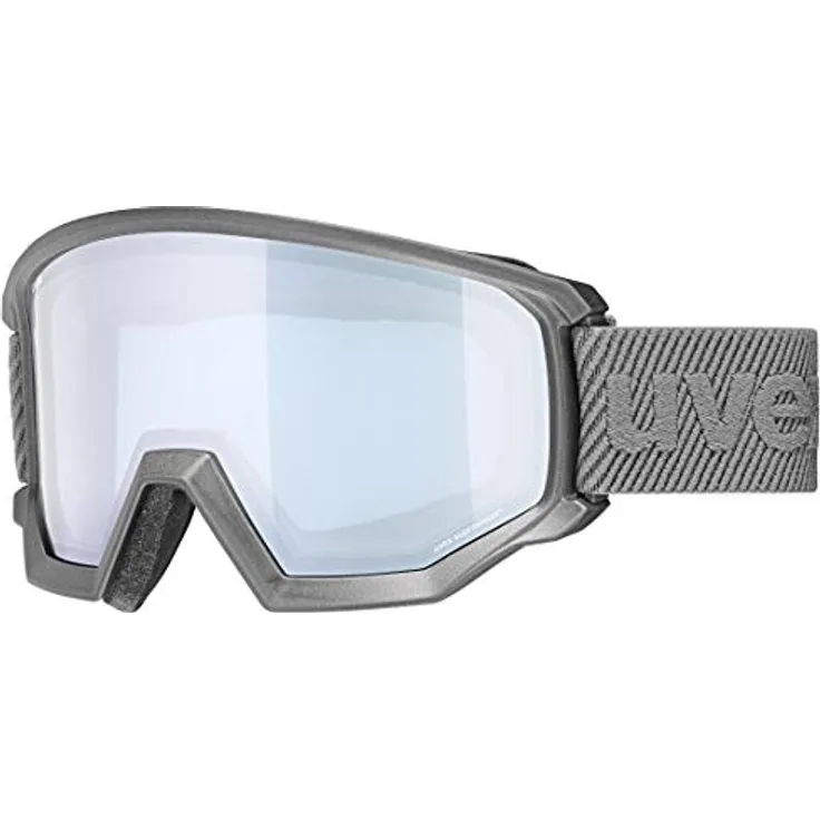 uvex athletic FM - Skibrille für Damen und Herren - Filterkategorie 2 - beschlagfrei - rhino matt/silver-blue - one size