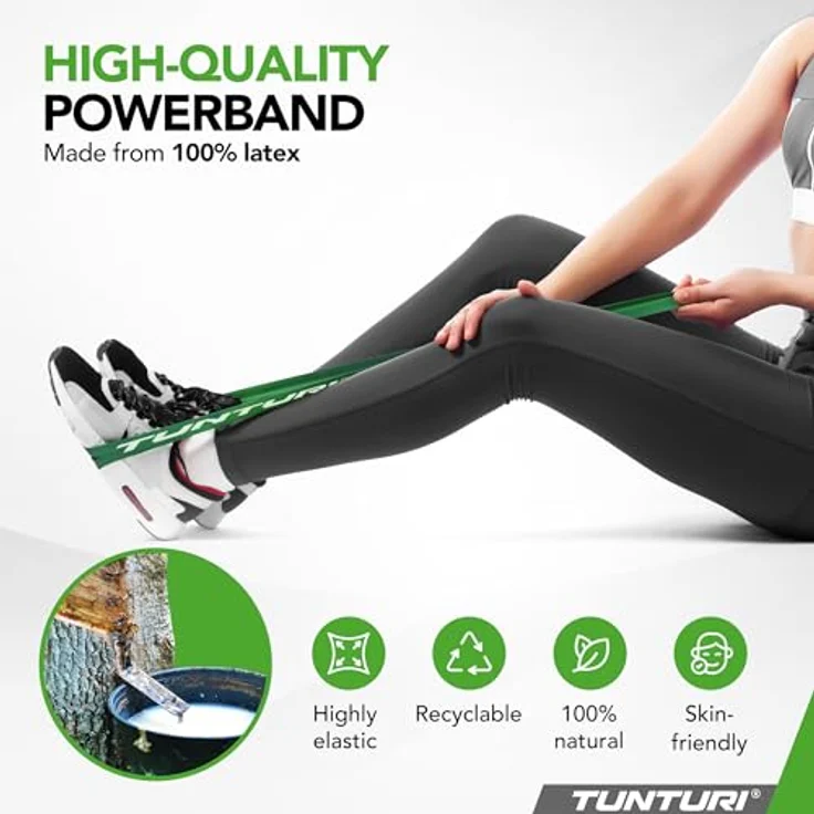 Tunturi Power Band, Medium mit 10-35 kg Widerstand, 104 cm lang, für Krafttraining und Ganzkörpertraining – Bild 5