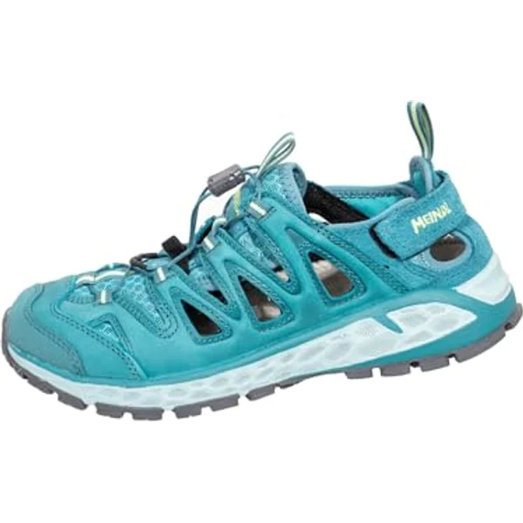 Meindl Wander- & Bergschuhe Damen, strapazierfähig aus Leder und Mesh mit rutschfester Gummisohle, Türkis, Größe 37 EU – Bild 2