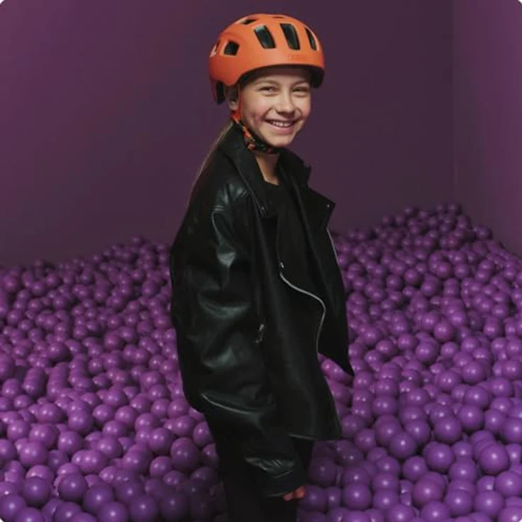 ABUS Youn-I 2.0, Fahrradhelm mit Licht für Kinder und Jugendliche, mono orange, Größe S – Bild 5