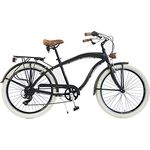 Via Veneto By Canellini Fahrrad Rad Citybike CTB Herren Man Vintage Retro American Cruiser Alluminium (Schwarz)