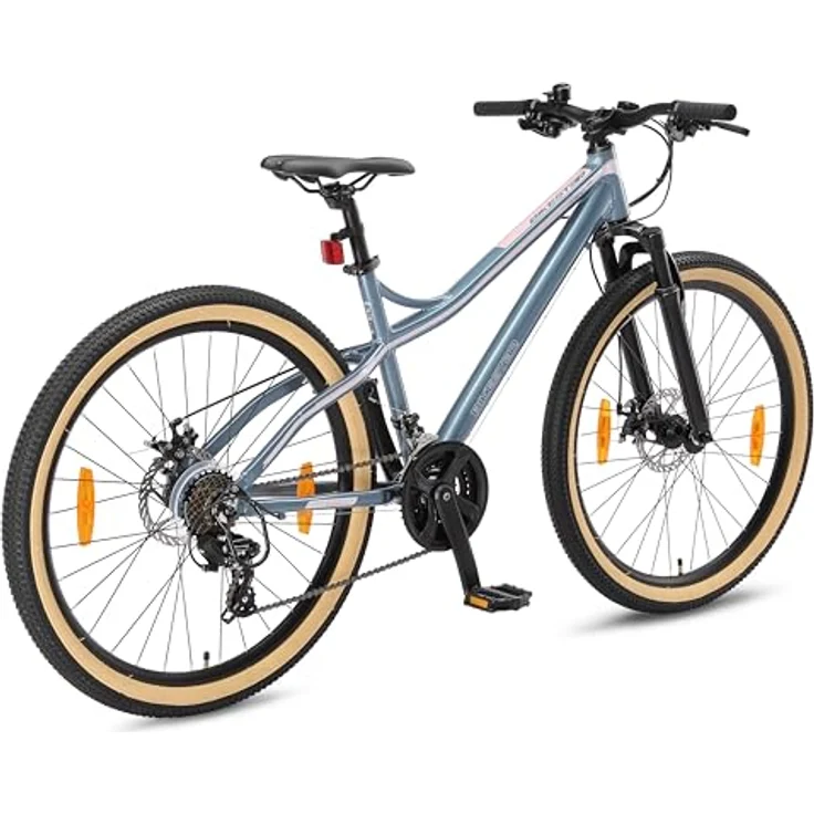 BIKESTAR Hardtail Aluminium Mountainbike 26 Zoll, 21 Gang Shimano Schaltung mit Scheibenbremse | 16 Zoll Rahmen MTB Erwachsenen- und Jugendfahrrad | Weiß – Bild 5