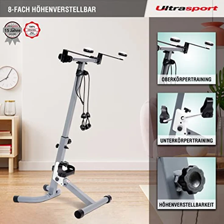 Ultrasport 3-in-1 Trainer für Arme, Oberkörper und Beine, inklusive Trainingsbändern, einfache Nutzung auch vom Stuhl/Sofa aus, gelenkschonendes Ganzkörpertraining, klappbar – Bild 3