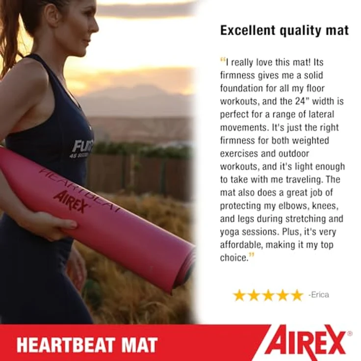 Airex Yoga-Matte Heartbeat, Yogamatte für Yoga- und Functional-Training, warm und rutschhemmend – Bild 4