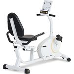 SportPlus Liegeheimtrainer für zuhause mit App-kompatibilität, 24 Stufen & 6 Trainingsprogramme, rutschfeste Pedale, mit Display & Tablethalterung, bis 110 kg, aktuellste Version