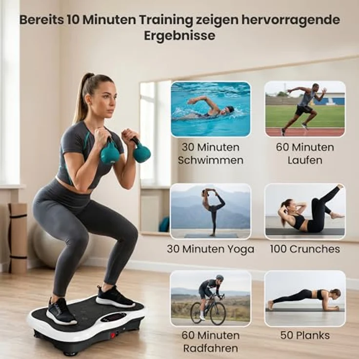 Extralink Vibrationsplatte für Ganzkörpertraining, 200 W, Muskelaufbau Fitnessgerät – Bild 3