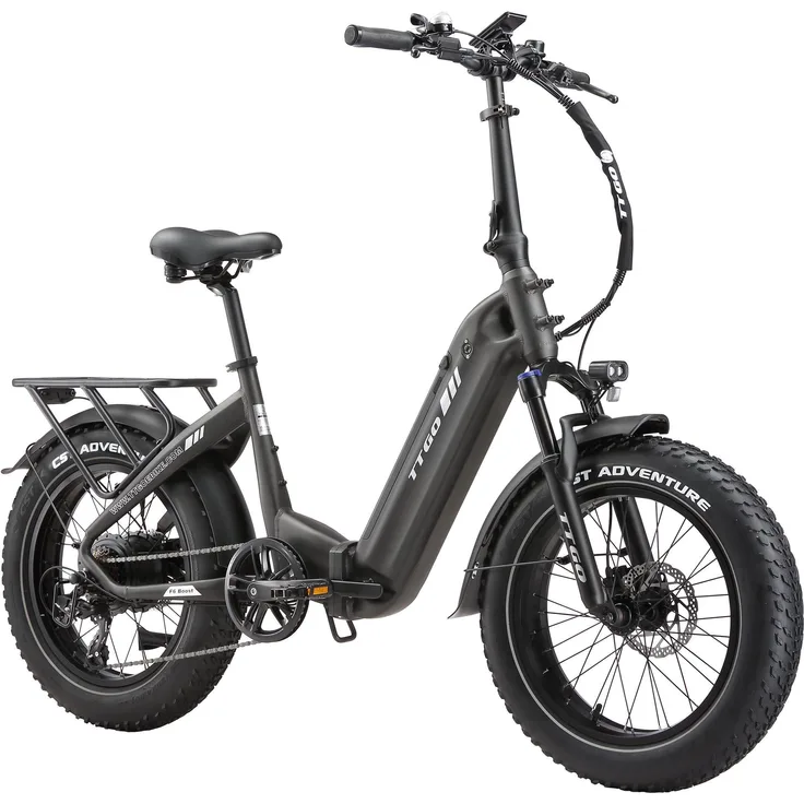 VANKEL E-Bike Klapprad F6B, 20 Zoll Fatbike mit 70Nm Hinterradmotor, 864Wh Akku, 140km Reichweite, 7-Gang SHIMANO, faltbar, max. 150kg