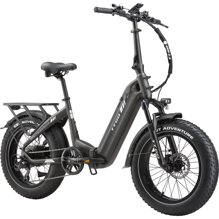 VANKEL E-Bike Klapprad F6B, 20 Zoll Fatbike mit 70Nm Hinterradmotor, 864Wh Akku, 140km Reichweite, 7-Gang SHIMANO, faltbar, max. 150kg