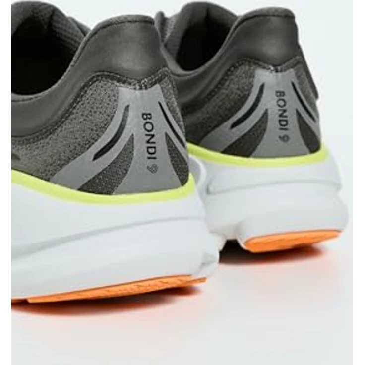 Hoka Bondi 9 Herren Laufschuhe, Dämpfung mit EVA-Zwischensohle, atmungsaktives Obermaterial, grau, Größe 7.5 – Bild 3