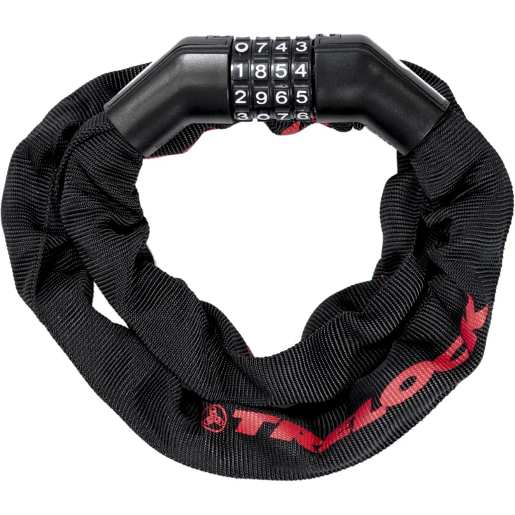 Trelock BC 360, Kettenschloss mit 110 cm Länge, Zahlenschloss, 6 mm starke Kettenglieder