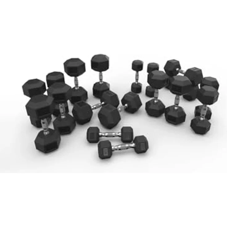 Atletica Hexagon PVC Kurzhanteln Set ∣ Robuste Oberfläche ∣ Dickere Schutzummantelung ∣ Geruchsarm ∣ Ergonomisch geformter Griff ∣ Verschweißte Stahlgriffe, Schwarz – Bild 3