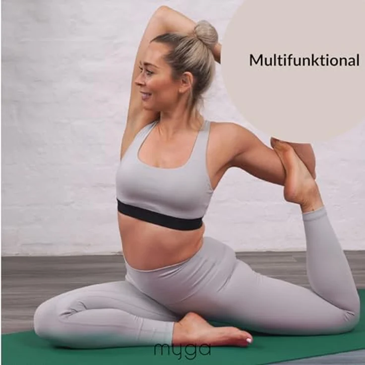 Myga Einsteiger-Yogamatte, rutschfest und leicht zu tragen, 4 mm dick, ideal für Yoga, Pilates und Fitnessübungen, 173 cm x 61 cm, grün – Bild 4