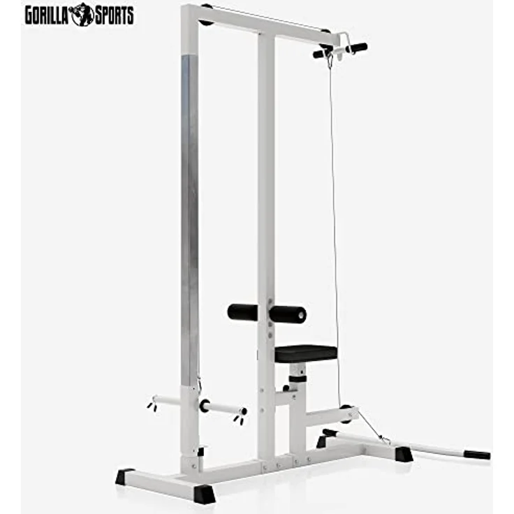 GORILLA SPORTS® Latzugstation - Verstellbar, inkl. Trizepsstange und Latzugstange, bis 280kg Belastbar, 30mm - Latzugturm, Kabelzugstation, Fitnessstation, Latzugmaschine, Latzug-Station, Kraftstation – Bild 2